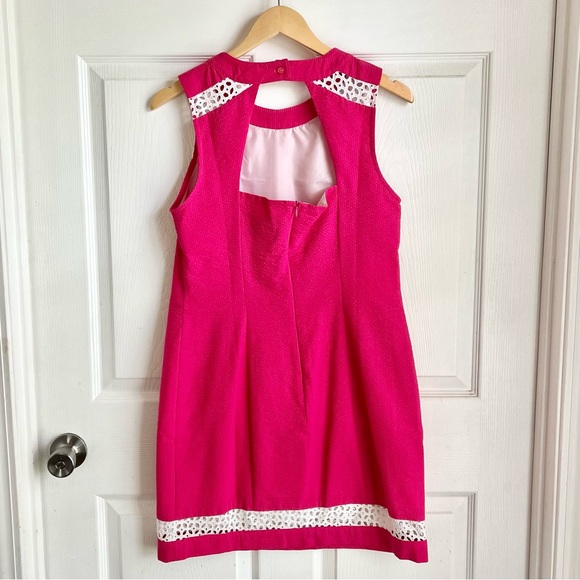 Lauren James Solid Seersucker Sloane Dress in Raspberry - Picture 2 of 4